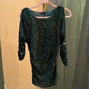 Boston Proper Sequin Quarter Sleeve